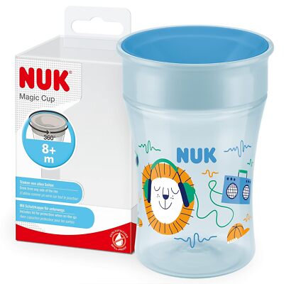 NUK Magic Cup Trinklernbecher, 8+ Monate, 230 ml, auslaufsicherer 360°-Trinkrand