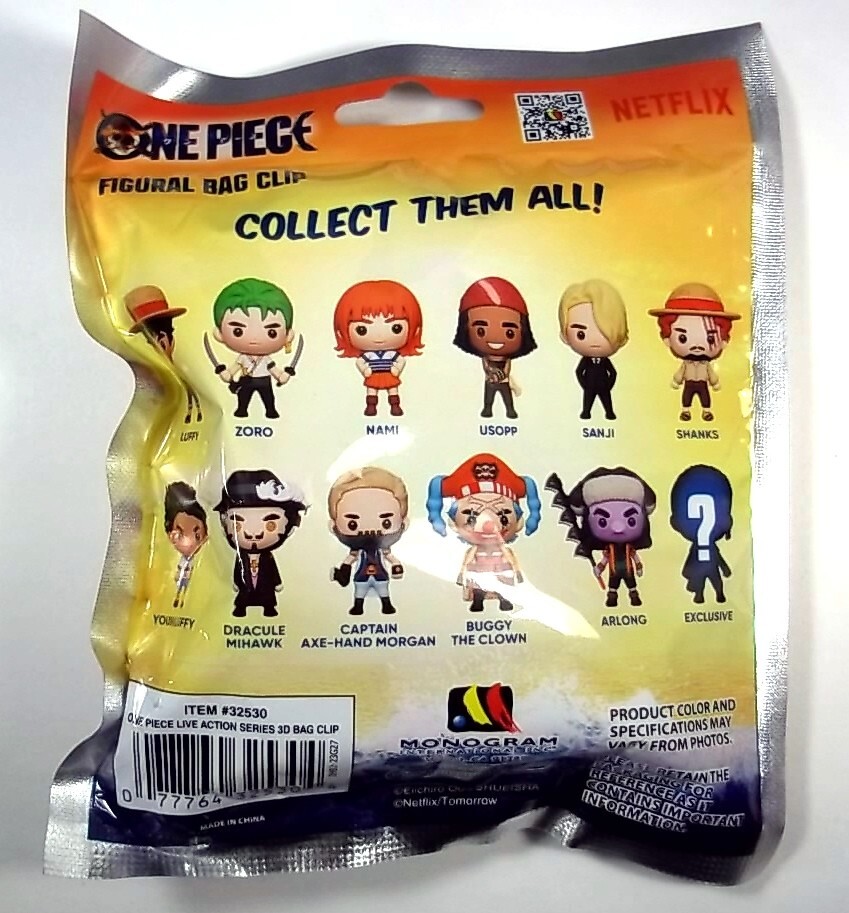 Netflix One Piece Live Action Series 3D foam figural bag clip