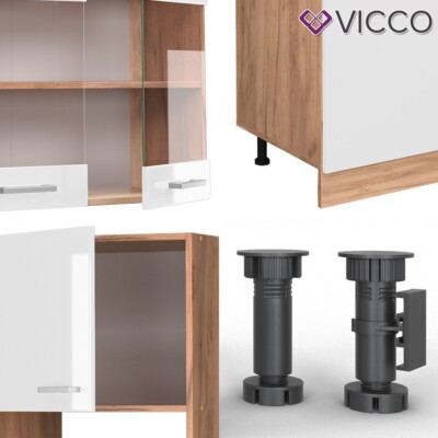 Vicco Cuisine R-Line, Chêne doré/blanc, 300cm PT Chêne | Leroy Merlin