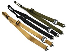 1 or 2 Point Tactical Sling with QD Swivels Heavy Duty Nylon Green/Black/Tan