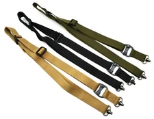 1 or 2 Point Tactical Sling with QD Swivels Heavy Duty Nylon Green/Black/Tan