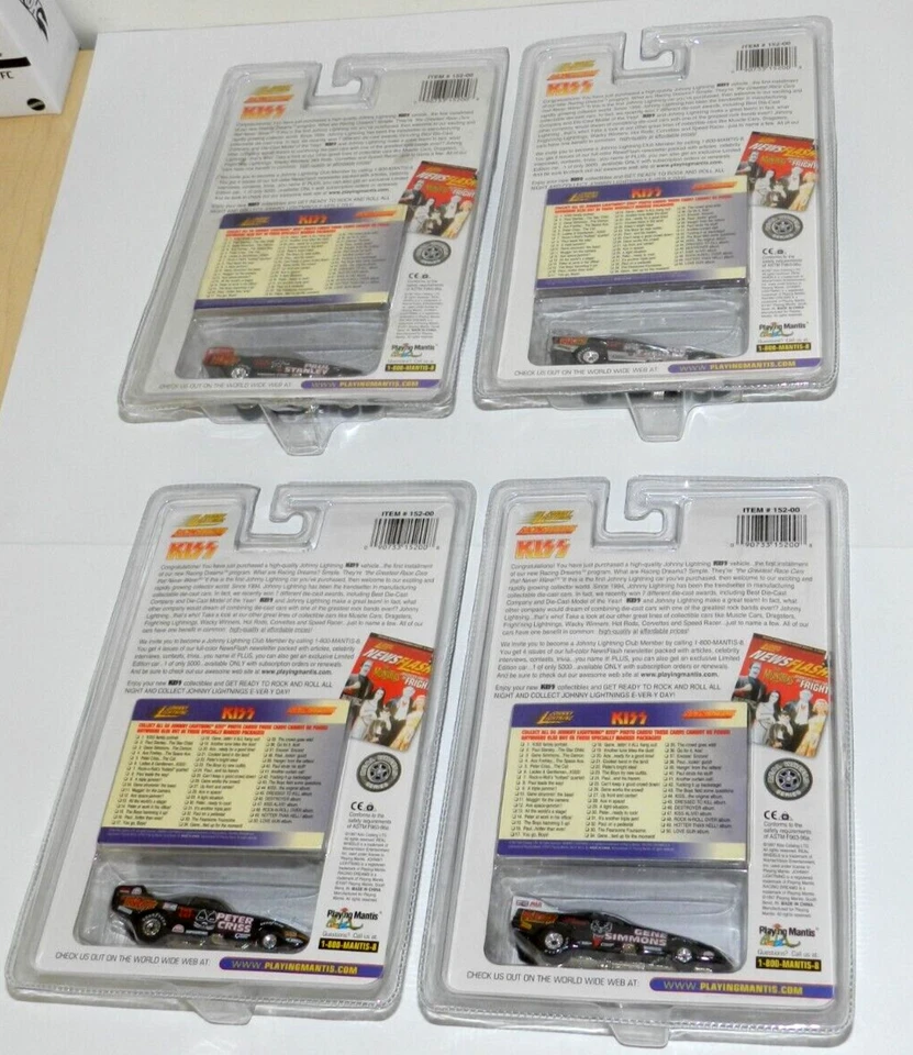 KISS JOHNNY LIGHTNING CLASSIC SET OF 4 PAUL GENE ACE PETER ORIGINAL 4 CARS - Image 4 of 4