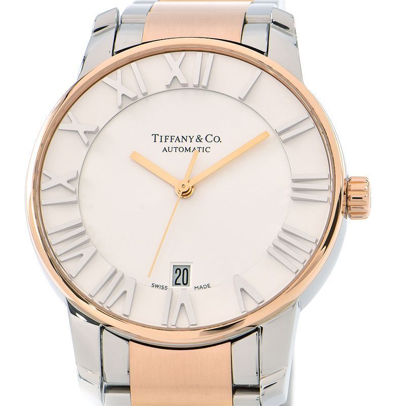 Tiffany Co. Men s Atlas Dome Z1800.68.13A21A00A K18PG SS Back Skate Calen