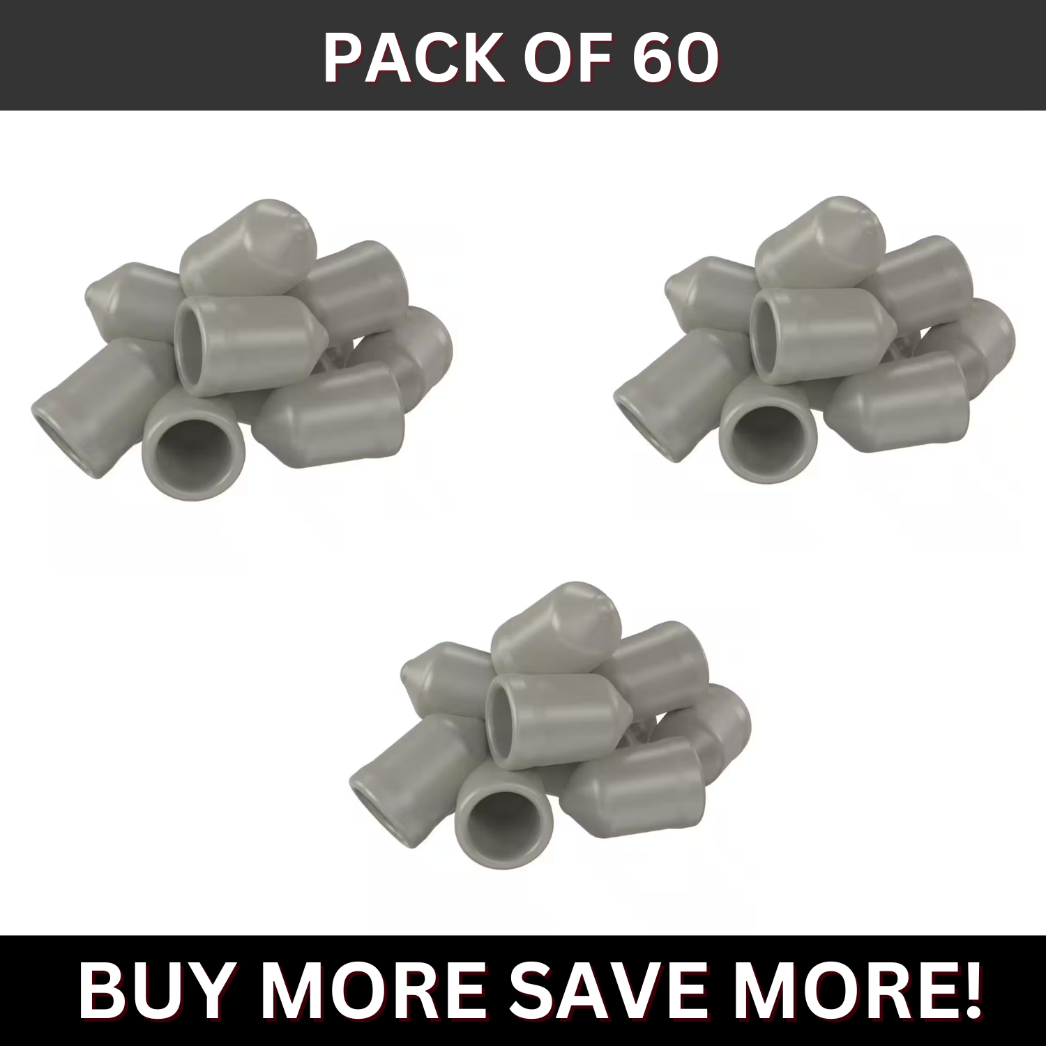 60-Pack Nickel-Plated 1/4 Inch Wire Shelf End Caps for Ventilated Shelving