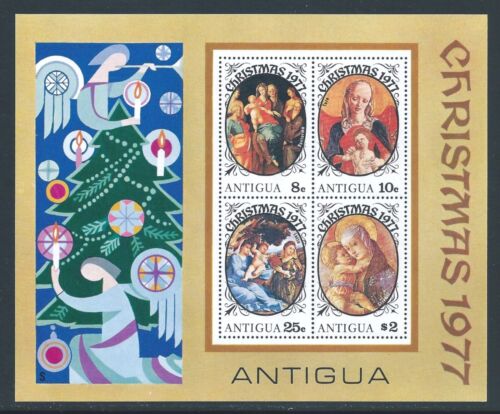 Antigua #SGMS561 NUOVO S/S 1977 Candela Albero Angelo Madonna Bambino [489a] - Foto 1 di 1