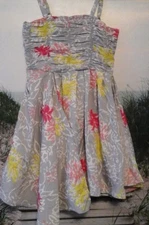 Seventy Seven Kids 6 Polyester Gray Floral Sleeveless Dress