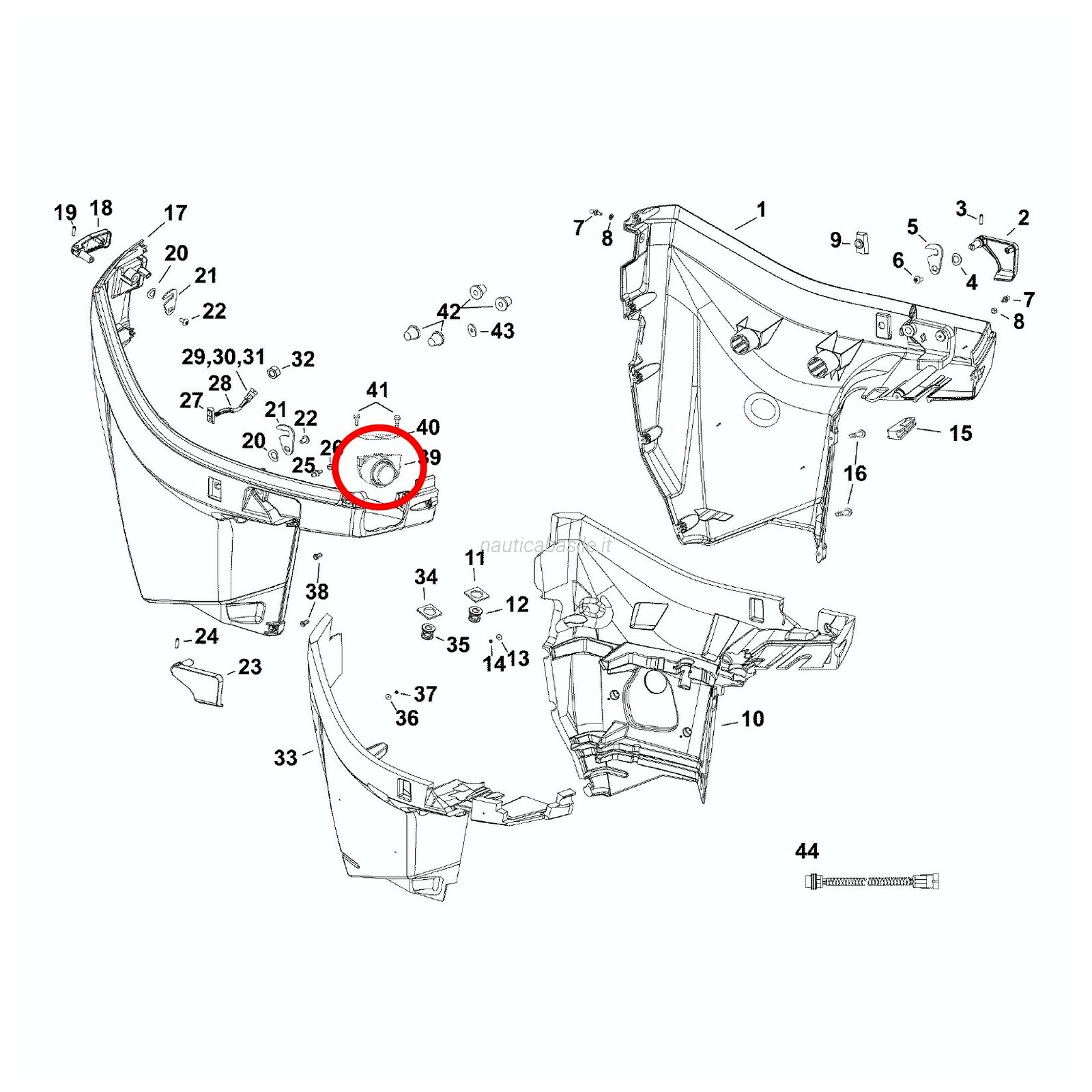 P25b EVINRUDE Johnson OMC 351277 Grommet OEM Factory Boat Parts for