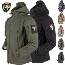 Mens Jacket Winter Warm Waterproof Hooded Combat Outdoor Tactical Coat