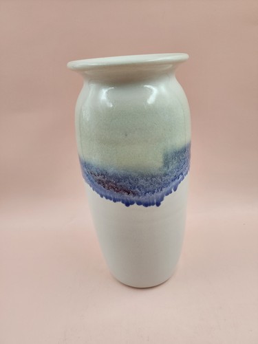 Bruning Vase White Raspberry Purple Drip Glaze Pottery Snohomish, WA 9.5" Tall - Picture 4 of 7