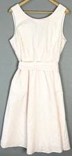Hope & Henry Size 10 A- Line Dress with waist stash- Pink and White Thin Striped