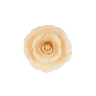 Mega Crafts - 8'' Handmade Paper Pedal Flower - Ivory, 1PC