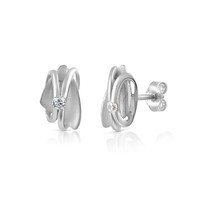 Ohrringe Silber Rhodiniert Ohrstecker Rhodiniert Mit Zirkonia Damen Handmade F