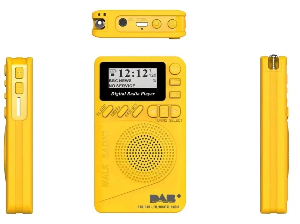 Class Portable Pocket DAB Radio MP3 SD Card Slim LCD Screen P9 – Yellow - Image 3 of 4