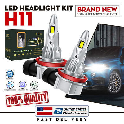 Canbus H11 LED Headlight Kit Low Beam Bulb Super Bright 6000K White 12000LM
