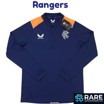 AUTHENTIC RANGERS 2022 CASTORE TRAINING FOOTBALL DRILL TOP MEDIUM ERWACHSENE (NEU MIT ETIKETT)