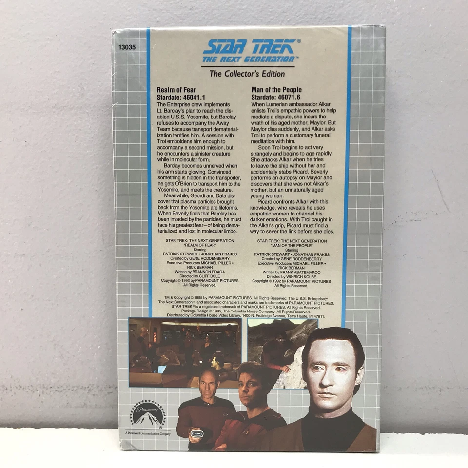 New! Star Trek Next Generation VHS Video Tape Collector Realm Fear Man Of People - Image 4 of 4