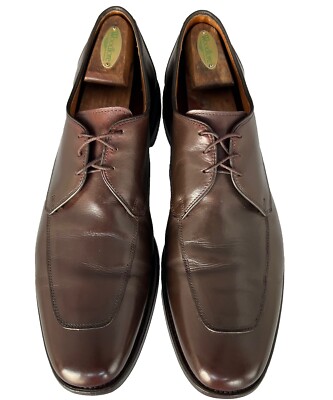 Allen Edmonds Burton 9D Brown Leather Derby Apron Toe 1132 USA Allen Edmonds Burton Apron Toe Dark Reddish Brown Leather  main image 2