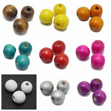50 Round Wood Beads 16mm Large Wooden Beads Color for Choice Jewelry Craft DIY