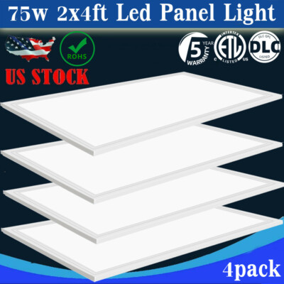 2x4(FT) 75W-4/Pack LED Back Lit Flat Panel Recessed Lighting Drop Ceiling Light