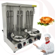 Electric Turkey BBQ Machine 3Burners Gyro Grill Rotating Doner Kebab Machine110V