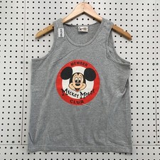 Vintage Disney Mickey Mouse Club Tank Shirt Youth XL Gray 18x24