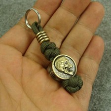 2pk 550 Paracord Solid Brass Zipper pull Knife Lanyard Tassel Bead Beads GH393