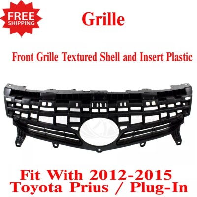 New Grille For 2012-2015 Toyota Prius Prius Plug-In Textured Gray Plastic