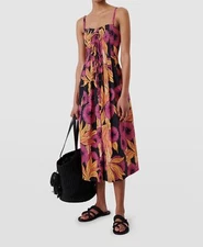 $495 Derek Lam 10 Crosby Women's Pink Floral Bow Sweetheart Reef Dress Size 2