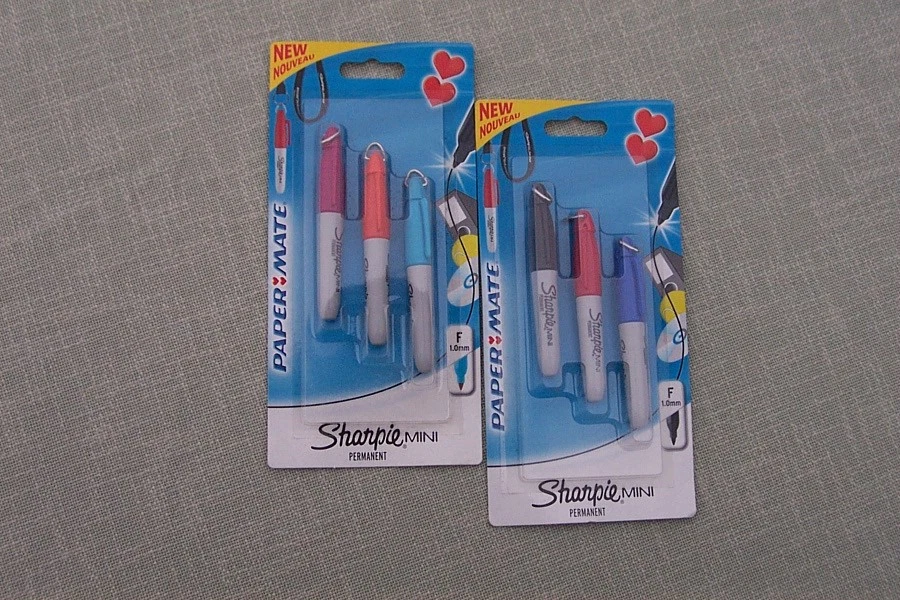 PAPER MATE 2x 3er Papermate Permanentmarker,Textmarker, Sharpie Mini, Stärke 1,0mm,