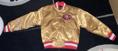 NFL San Francisco 49ers Jacket Satin Forty Niners on Back NFL Youth Kids M 10/12