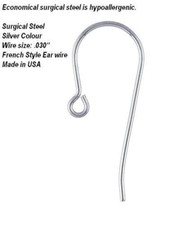 Ear Wire French Hook 144 x USA French Ear Wire - Stainless Steel 304 Standard L