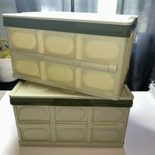 2 Pk Foldable Storage Bins With Lid Collapsible Plastic Bins 30L Brand New
