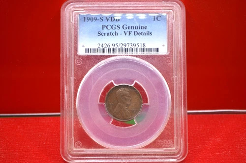 1909 S VDB PCGS GENUINE SCRATCH VF 20 DETAILS