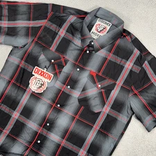 Dixxon Shirt Mens 3XL XXXL Black Gray Plaid Button Up Moxie Up Bamboo Blend NEW