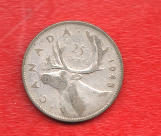 CANADA 25 CENTS 1943 SILVER