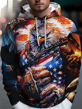 Muscular Eagle 3D All Over Print Hoodie- Adults  Youth