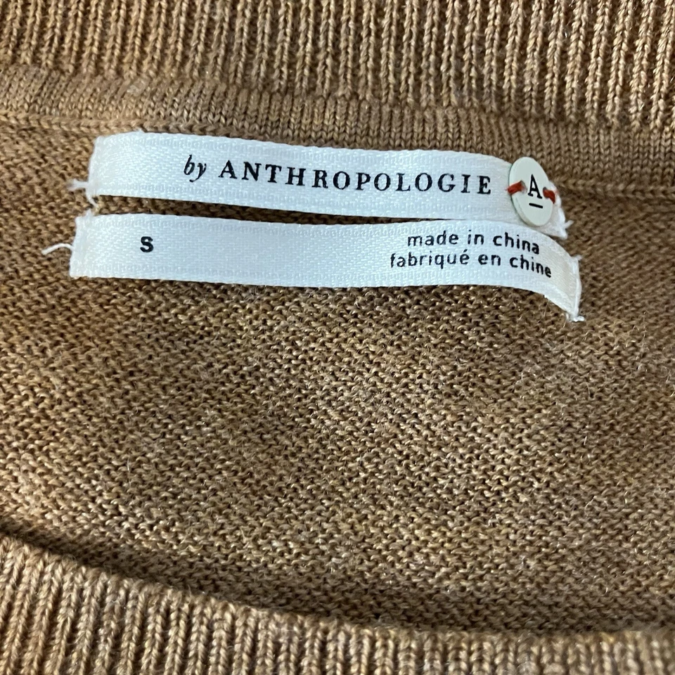 Suéter By Anthropologie Mujer Talla Pequeña Marrón Dolman Cuello Redondo Relajado Foto 4 de 4