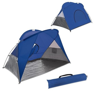 Picnic Time 3.9-ft Blue with Gray Accents Beach Umbrella