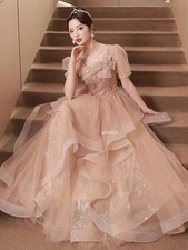 Noble Evening Formal Party Ball Gown Prom Bridesmaid Acting Host Dress Bow Knot