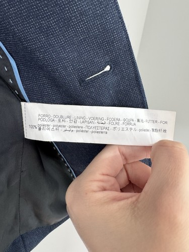 ZARA Boys 10 Blue Extra Fine Wool Blend Blazer Jacket Lined Tailored Fit - Picture 7 of 8