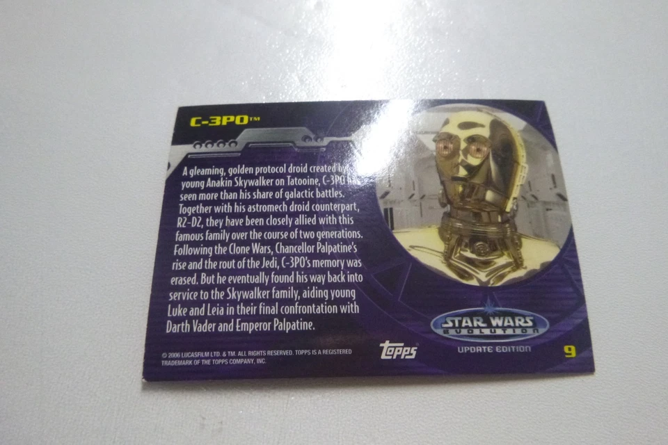 Topps Star Wars Evolution Card #9 C-3PO - Image 2 of 2