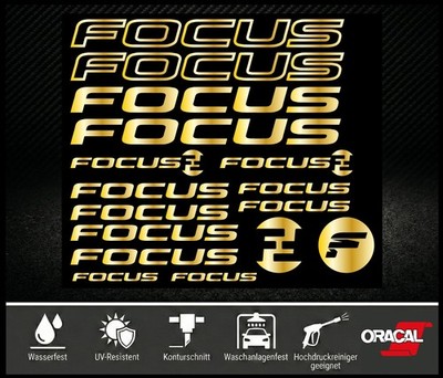 FOCUS Aufkleber Set Gold 19tlg. Fahrrad Rahmen Sticker Decal MTB Mountainbike 