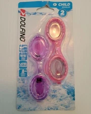 ✔️Dolfino Child Goggles 2Pack Child 4+.  Lot#38