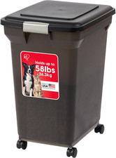 Weatherpro Airtight Dog Food Storage Container, up to 58 Lbs, Attachable Wheels,
