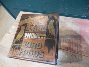 VINTAGE HARTZ MOUNTAIN BIRD FOODS CAGE ANTIQUE OLD ADVERTISING PET