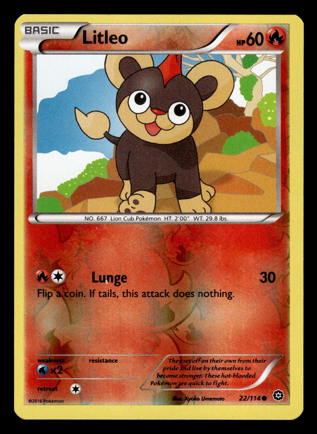 Litleo 22/114 XY - Steam Siege Reverse Holo NM