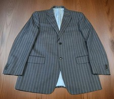 Suitsupply Slim Fit Suit Pure Wool Light Grey Double Pencil Pinstripe 40US 50EU