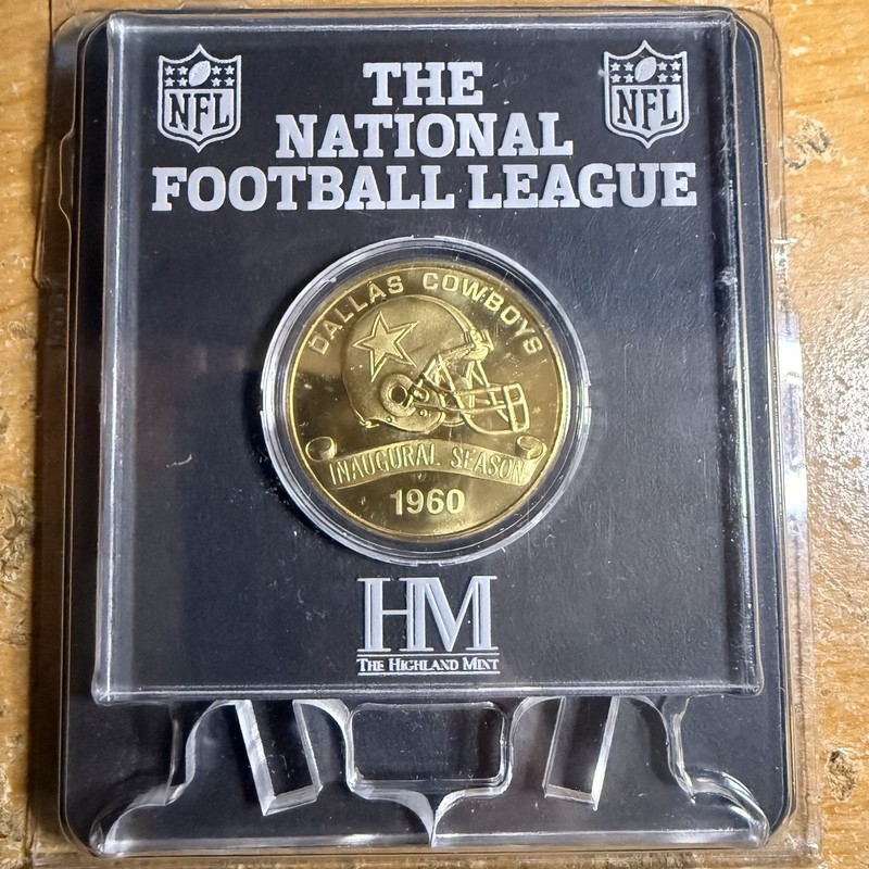 Dallas Cowboys Commemorative Coin. Highland Mint. Inaugural Seaon 1921   FBOX