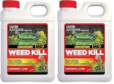 Brunnings Weed Killers 100 g/l Concentrate Glyphosate Killer 1 Litre (Pack 2)