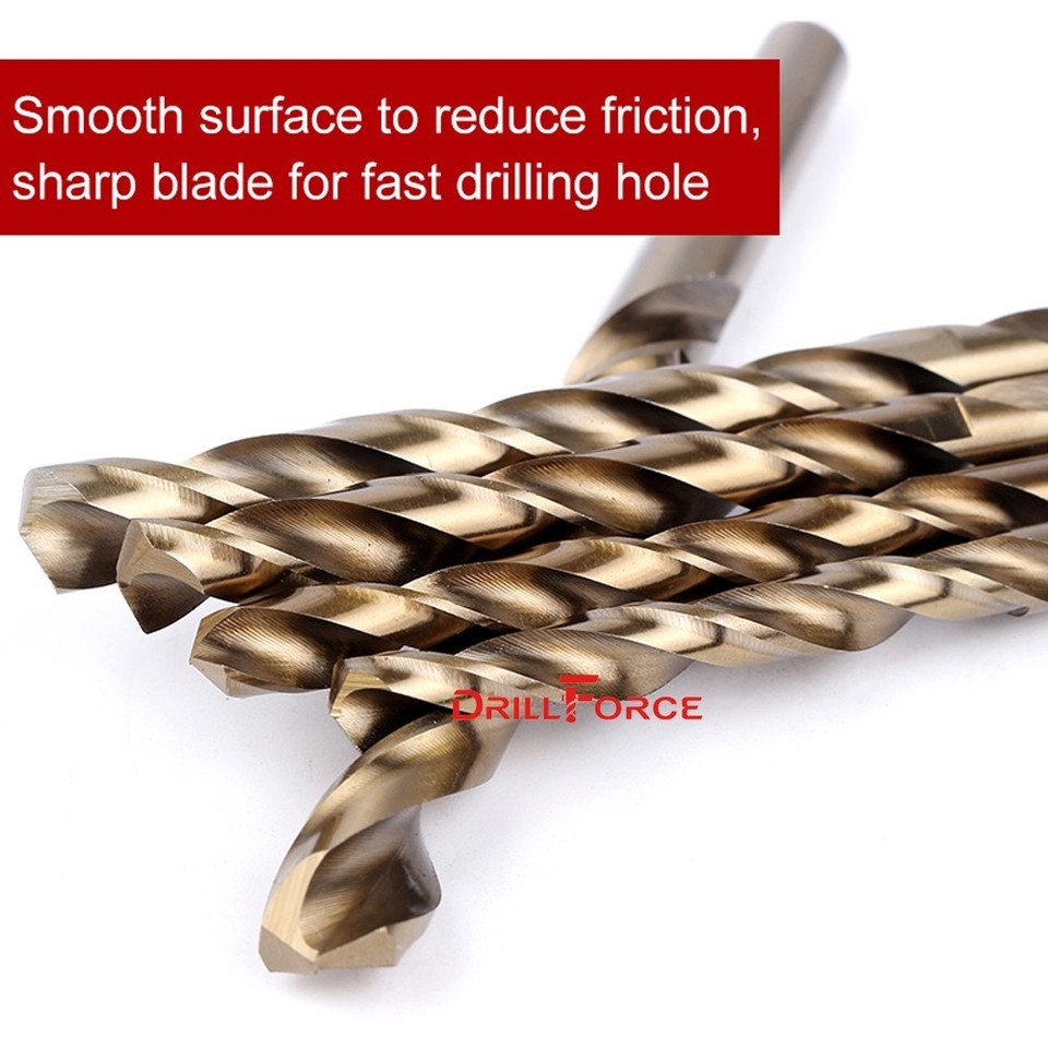 10PCS 1/16" Cobalt Drill Bit Set M35 HSS Jobber Length Twist Drill Bits ...